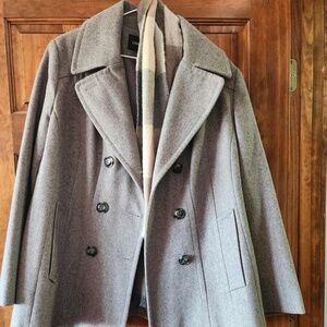 London Fog Coat and Scarf 60% Wool Large